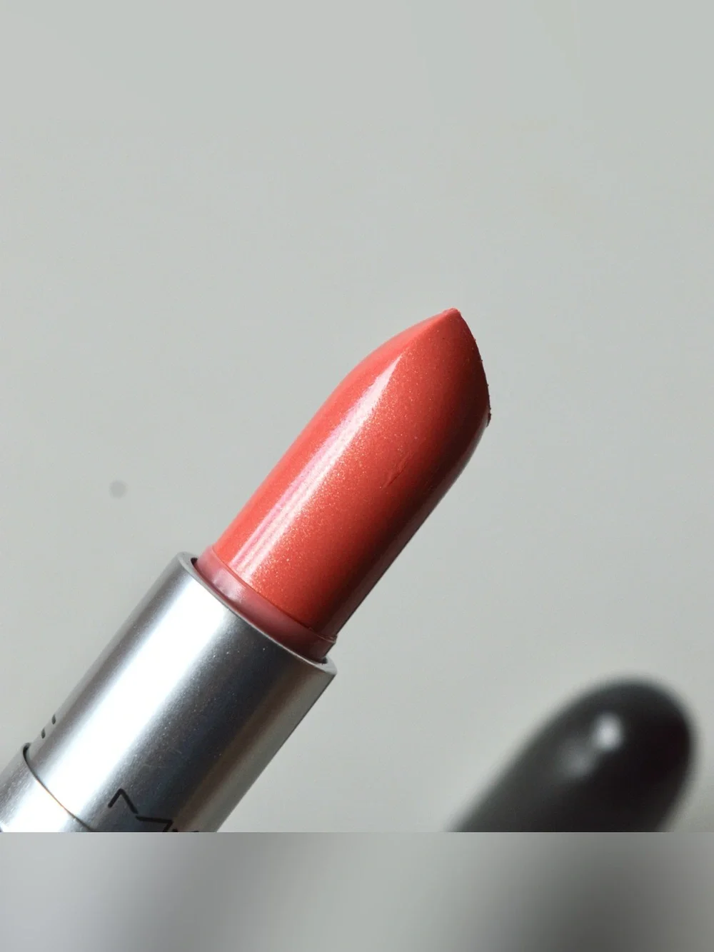 MAC Cosmetics Lipstick *NIPPON* Discontinued Pink Coral with Gold Pearl Like New